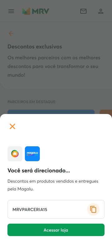 01.02 - Clube de vantagens - Modal com cupom